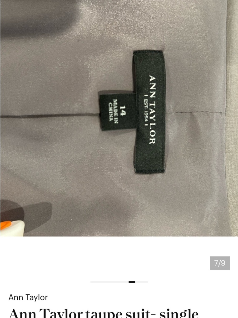 Ann Taylor Taupe Single-Button Suit Jacket and pants size 14 Taupe/gray - Picture 6 of 10